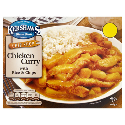 Kershaws Chip Shop Chicken Curry With Rice & Chips