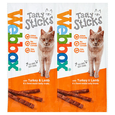 Webbox Cats Delight Treats Tasty Sticks With Turkey & Lamb