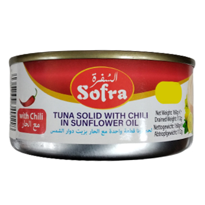 Sofra tuna solid with chilli in sunflower oil