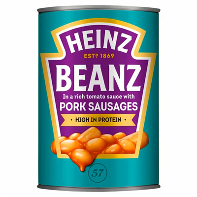 Heinz Beanz In A Rich Tomato Sauce With Pork Sausages