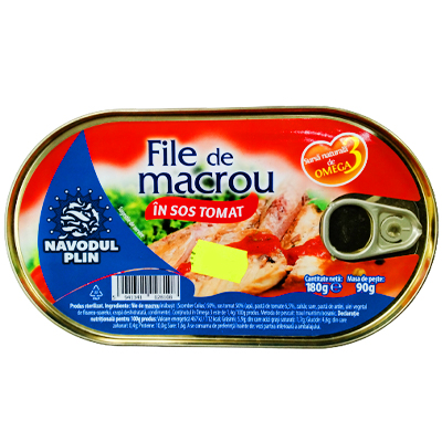 Macrou Fillets in Tomato Sauce Novodul Plin