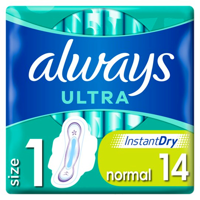 Always Ultra Normal Size 1 Sanitary Towels Wings 14pk