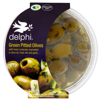 Delphi Green Pitted Olives