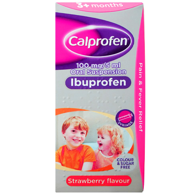 Calprofen  Oral Suspension Ibuprofen Strawberry Flavour