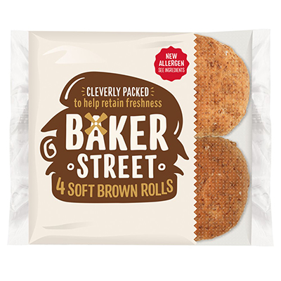 Baker Street 4 Soft Brown Bread Rolls