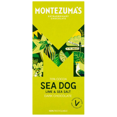 Montezumas Sea Dog Lime & Sea Salt Dark Chocolate