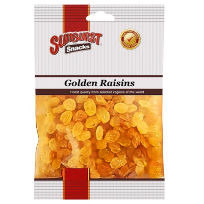 Sunburst snacks Golden Raisins