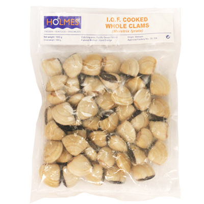 Holmes IQF Cooked Whole Clams