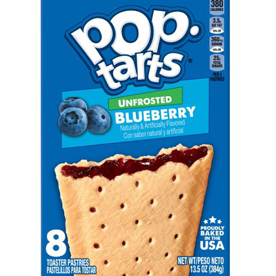 Pop tarts unfrosted blueberry 8pcs