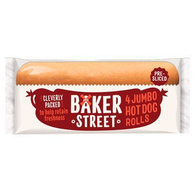 Baker Street Jumbo Hot Dog Rolls 4 Pcs