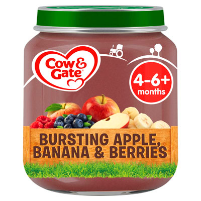 Cow & Gate Bursting Apple Banana & Berries Baby Food Jar