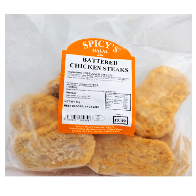 Spicys Battered Chicken Steaks