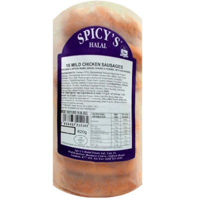 Spicys Halal 15 Mild Chicken Sausages