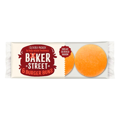 Baker Street Plain Burger Bun 6pcs