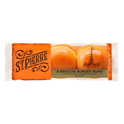 St Pierre Brioche Burger Buns 6Pk