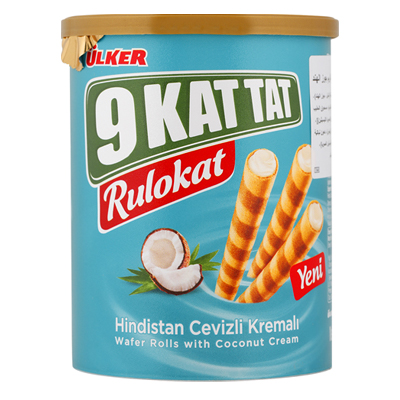 Ulker 9 Kat Tat Rulokat (Coconut Cream Wafer Rolls)