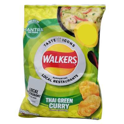 Walkers Thai Green Curry Flavore Potato Crisps