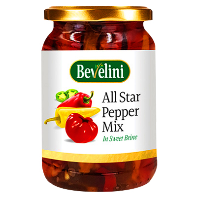 Bevelini all star pepper mix in brine