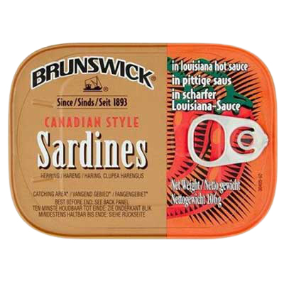 Brunswick Canadian Style Sardines In Louisiana Hot Sauce