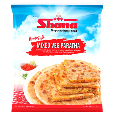 Shana 4 Homestyle Mixed Veg Stuffed Paratha Pieces