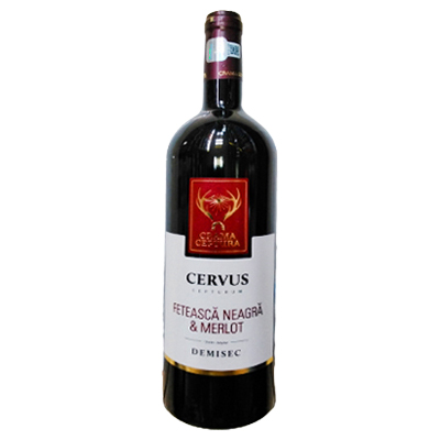 Cervus feteasca neagra & merlot demisec red wine