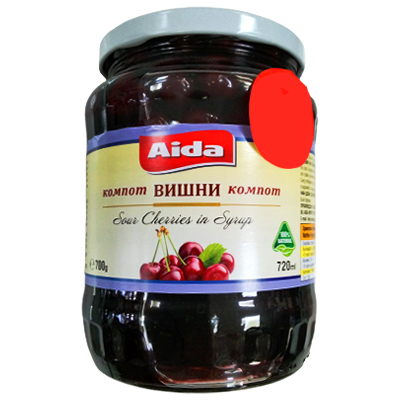 Aida sour cherries in syrup