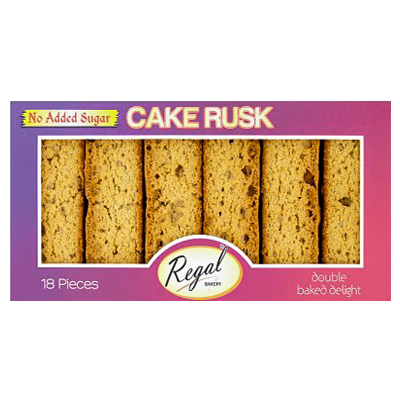 Regal No Added Sugar Cake Rusk - 18pcs