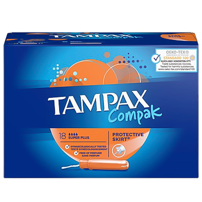 Tampax Compak Super Plus Tampons Applicator 18pk