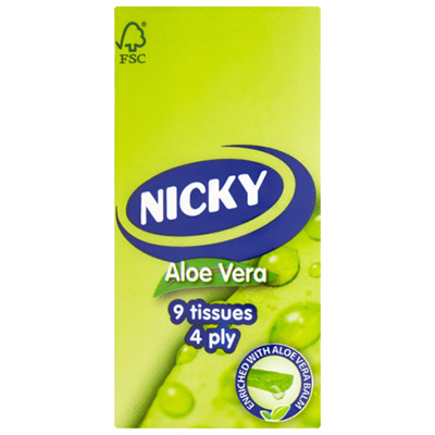 Nicky Aloe Vera 4 Ply 9 Tissues