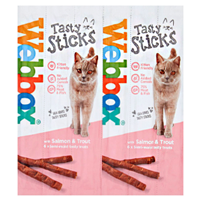 Webbox Tasty Sticks With Salmon & Trout Semimoist Tasty Treats