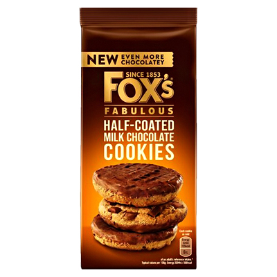 Foxs Fabulous Half Coated Milk Chocolate Cookies