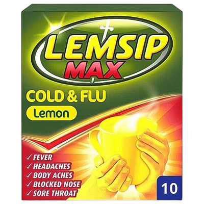 Lemsip Max Cold & Flu Lemon Satchets 10Pk