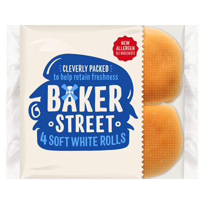 Baker Street Soft White Rolls 4Pk