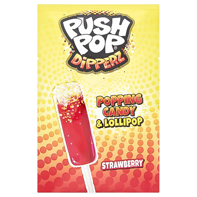 Push Pop Dipperz Strawberry Popping Candy & Lollipop