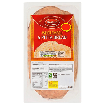 Best-in 6 Wholemeal Pitta Bread