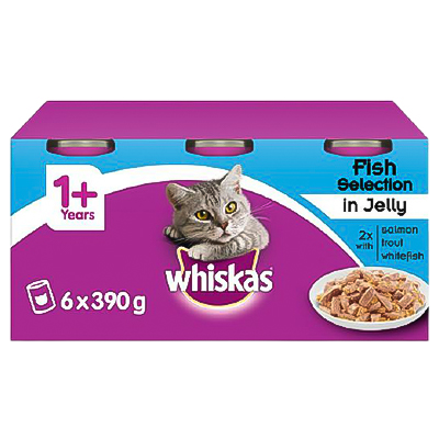 Whiskas Fish Selection In Jelly Adult Cat Food Tins