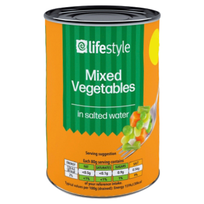 Lifestyle Mixed Vegetables in salted water