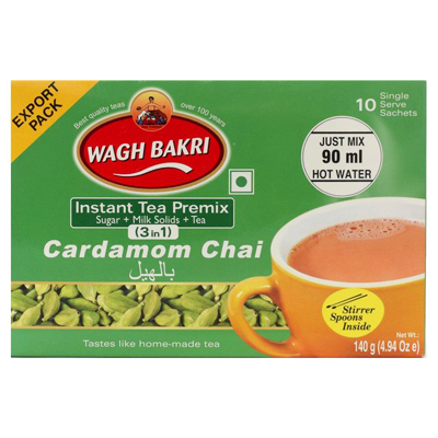 Wagh Bakri Cardamom Instant Tea Premix - 10 Sachets