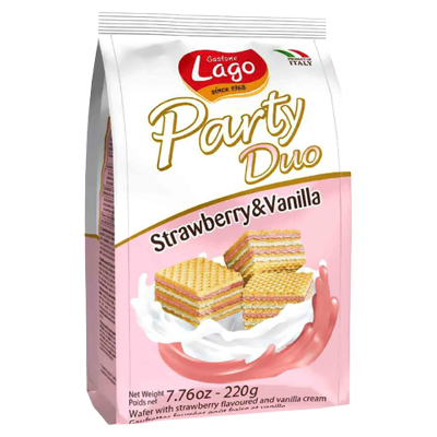 Lago Party Duo Wafers Strawberry & Vanilla