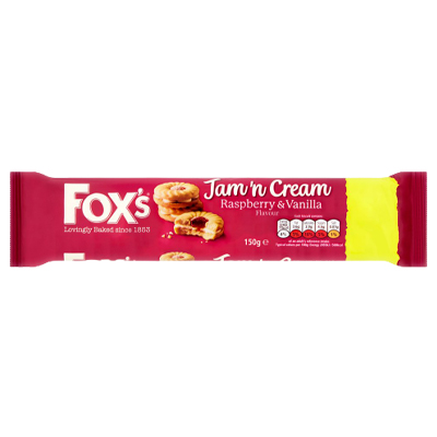 Foxs Jam N Cream Raspberry & Vanilla