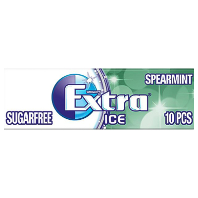 Wrigleys Extra Ice Spearmint Gum Sugar Free Gum 10Pcs