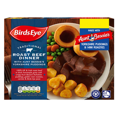 Birds Eye Traditional Roast Beef Dinner With Aunt Bessies Yorkshire Puddings