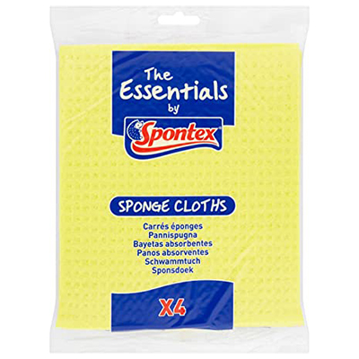 Spontex Essentials 4 Sponge Cloths