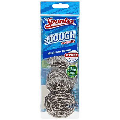 Spontex Tough Scourers 4pk