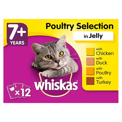 Whiskas Poultry In Jelly Wet Senior 7 Cat Food Pouches