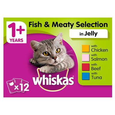 Whiskas Fish & Meat In Jelly Wet Adult 1 Cat Food Pouches