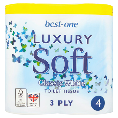 Best-one Luxury Soft Classic White Toilet Tissue 3 Ply