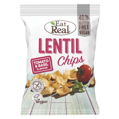 Eat Real Lentil Chips Tomato & Basil