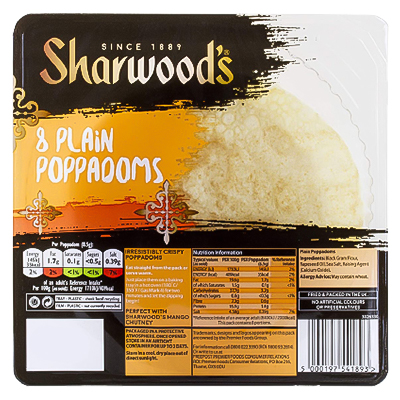 Sharwoods Plain Poppadoms