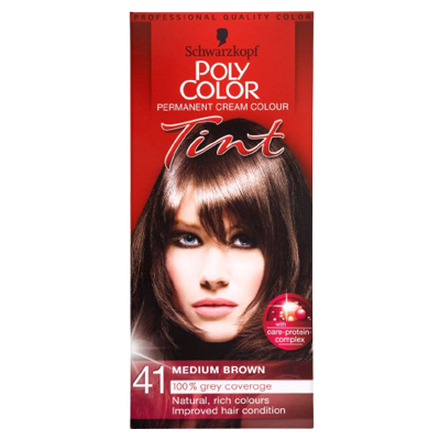 Schwarzkopf Poly Color Permanent Cream Colour Tint 41 Medium Brown